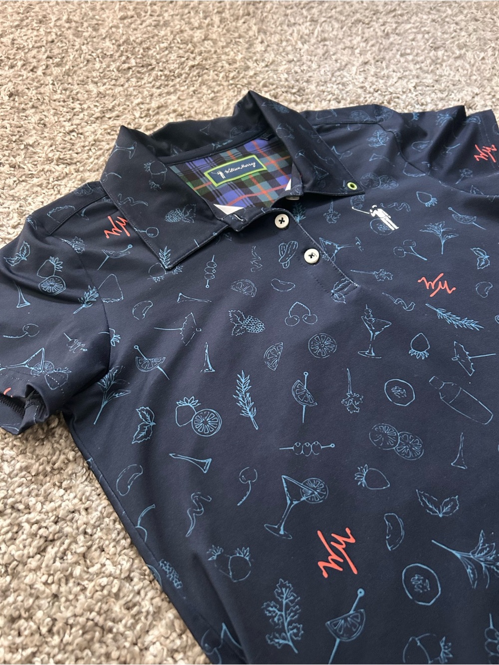 Preppy Golf Rare Retired Print William Murray Women’s Polo Shirt Size XS